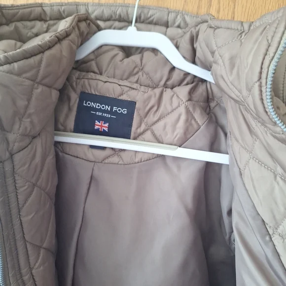 London Fog Women's Taupe Quilted Puffer Coat - Picture 7 of 13